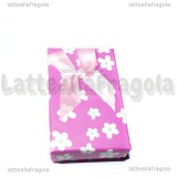 Astuccio in cartone rigido fantasia Fiori e Righe Rosa 80x50x26mm