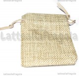 Sacchetto in Juta con Coulisse colore naturale 9x7cm