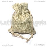 Sacchetto in Juta con Coulisse colore naturale 9x7cm