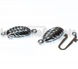 Chiusura in rame argentato 22x9mm