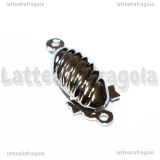 Chiusura in rame argentato 22x9mm