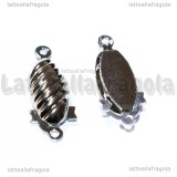Chiusura in rame argentato 22x9mm