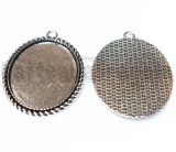 Base Cammeo in Metallo Argento Antico 51x37mm per 40x30mm