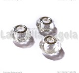 Perla in vetro sfaccettato cristal foro largo 14x9mm