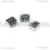 Ciondolo Borsa 3D in metallo argento antico 14x12mm