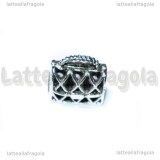 Ciondolo Borsa 3D in metallo argento antico 14x12mm