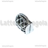 Ciondolo Borsa 3D in metallo argento antico 14x12mm