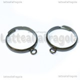 Base anello regolabile in metallo color bronzo con anellino per charms