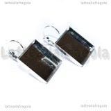 Coppia Monachelle chiuse in ottone silver plated con base quadrata 20mm
