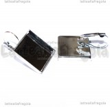 Coppia Monachelle chiuse in ottone silver plated con base quadrata 20mm