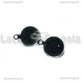 Coppia Orecchini a Clip in metallo argentato con asola e base tonda da 12mm