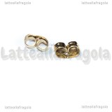 100 pezzi (50 paia) Farfalline per orecchini in metallo Gold Plated 5x4mm
