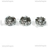 Spaziatore 7 Nani foro largo in metallo argento antico 11x6mm