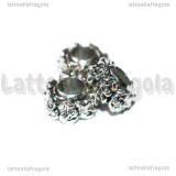 Spaziatore 7 Nani foro largo in metallo argento antico 11x6mm