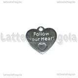 Ciondolo Cuore Follow Your Heart in Acciaio Inox 16x15mm