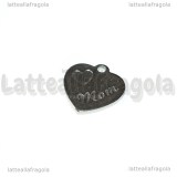 Ciondolo Cuore Mom in Acciaio Inox 13x12mm