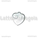 Ciondolo Cuore Mom in Acciaio Inox 13x12mm