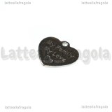 Ciondolo Cuore My Family My Love in Acciaio Inox 15x10mm