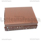 Astuccio in cartone rigido Fantasia Cuori Cioccolato 90x70x30mm