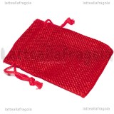 Sacchetto in Juta con Coulisse colore rosso 9x7cm