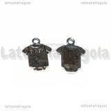 Charm Tutina Baby in metallo argento antico 18x12.5mm