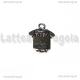 Charm Tutina Baby in metallo argento antico 18x12.5mm