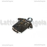 Charm Tutina Baby in metallo argento antico 18x12.5mm