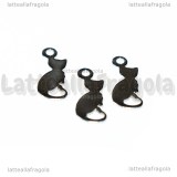 3 Charms Gattino in Acciaio Inox 13x5.5mm