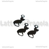 3 Charms Gattino in Acciaio Inox 13x5.5mm