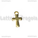Charm Croce in Acciaio Inox dorato 12x7mm