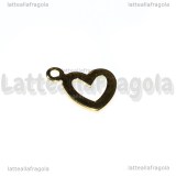 Charm Cuore in Acciaio Inox dorato 14x10.5mm