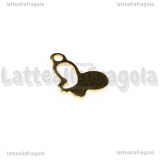 Charm Farfalla in Acciaio Inox dorato 14x10mm