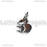 Ciondolo Scoiattolo in Acciaio Inox smaltato 20x11mm