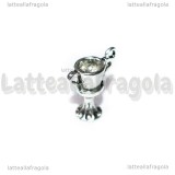 Charm Coppa 3D in metallo argento antico 20x16mm