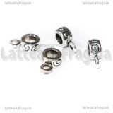 Portapendente in metallo argento antico con ghirigori 12x8mm