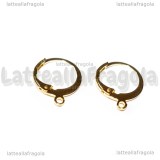 Coppia di Creole in acciaio inox dorato 12x14.5mm