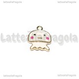 Charm Medusa in metallo dorato smaltato 15x10mm