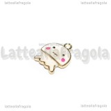 Charm Medusa in metallo dorato smaltato 15x10mm
