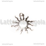 Ciondolo Sole in metallo argento antico 25x27mm