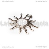Ciondolo Sole in metallo argento antico 25x27mm