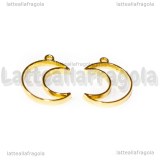 Ciondolo Bezel Luna in metallo gold plated 20x20mm