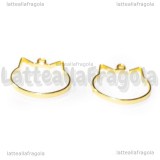 Ciondolo Bezel Testa di Gatto in metallo gold plated 20x13mm