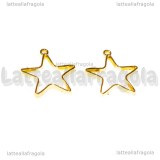 Ciondolo Bezel Stella in metallo gold plated 20x15mm