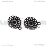 Coppia Perni in Acciaio Inox con filigrana e asola 13x10.5mm 
