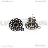 Coppia Perni in Acciaio Inox con filigrana e asola 13x10.5mm