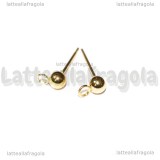 Coppia di orecchini in Acciaio Inox dorato a perno con pallina da 4mm 