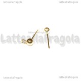 Coppia di orecchini in Acciaio Inox dorato a perno con pallina da 4mm