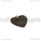Ciondolo Cuore Live Love Smile in Acciaio Inox 18x17mm