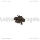 Ciondolo Quadrifoglio Good Luck in Acciaio Inox 16x12mm