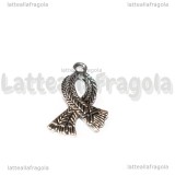 Ciondolo Sciarpa double-face in metallo argento antico 23.5x16.5mm